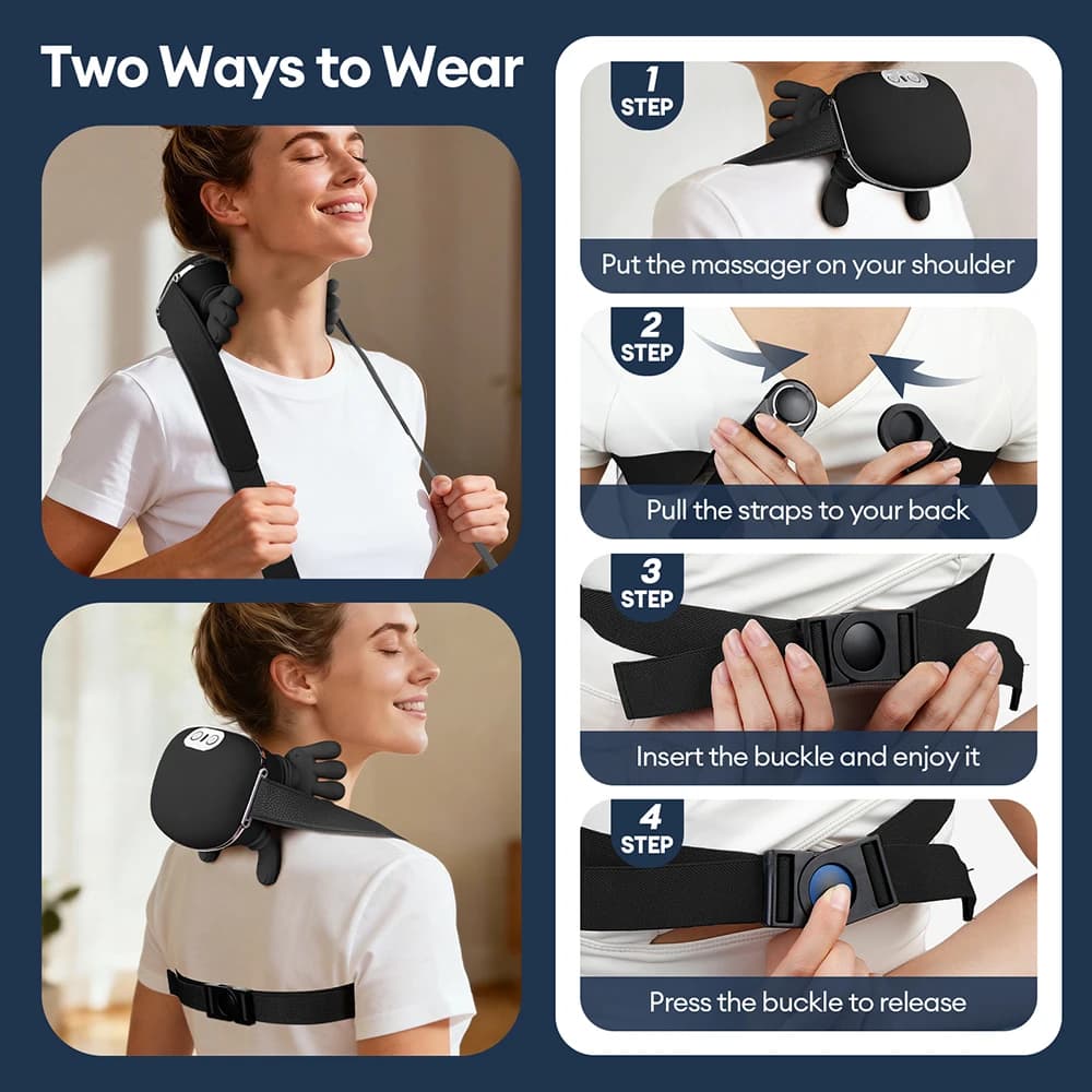 4D Massager — hands-free strap view